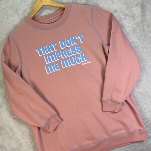 Shania Twain Women's‎ Sweatshirt Pink "That Don't Impress Me Much" Pullover Sz L